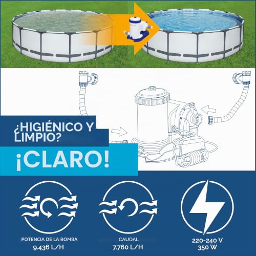 Miniatura 3 de Bestway 58391 Flowclear Bomba De Filtro 9.463 L H, 220 240 V 50hz, Transformador 12 V Kl. 3, 350 W, Tüv Gs H, Multicolor