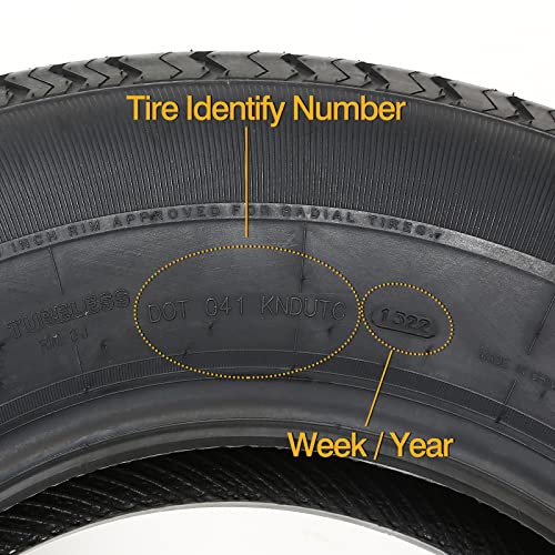 Hykolity St225/75R15 Radial Trailer Tire, St225-75R15 Tires, 117M 10-Ply Load Range E, Set Of 4 #TOP5