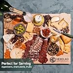 HexClad Panneau de coupe en bois de hêtre extra grand, réversible, feuillus, idéal pour la découpe, la découpe ou le service de la charcuterie, 24 x 18 Pouces