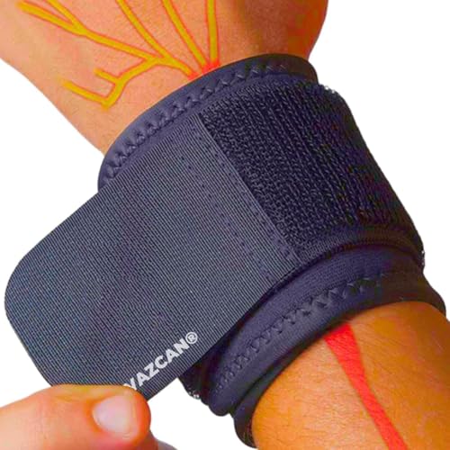 VAZCAN® 2x Muñequeras Ajustables con Cierre Autoadherente, Transpirables, Elásticas, Duraderas y Versátiles para uso Terapeutico o Deportivo
