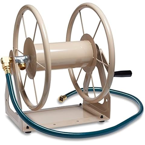 Liberty Garden Products 703-1 Multi-Purpose Steel Garden Wall/Floor Mount Hose Reel, Tan Cover