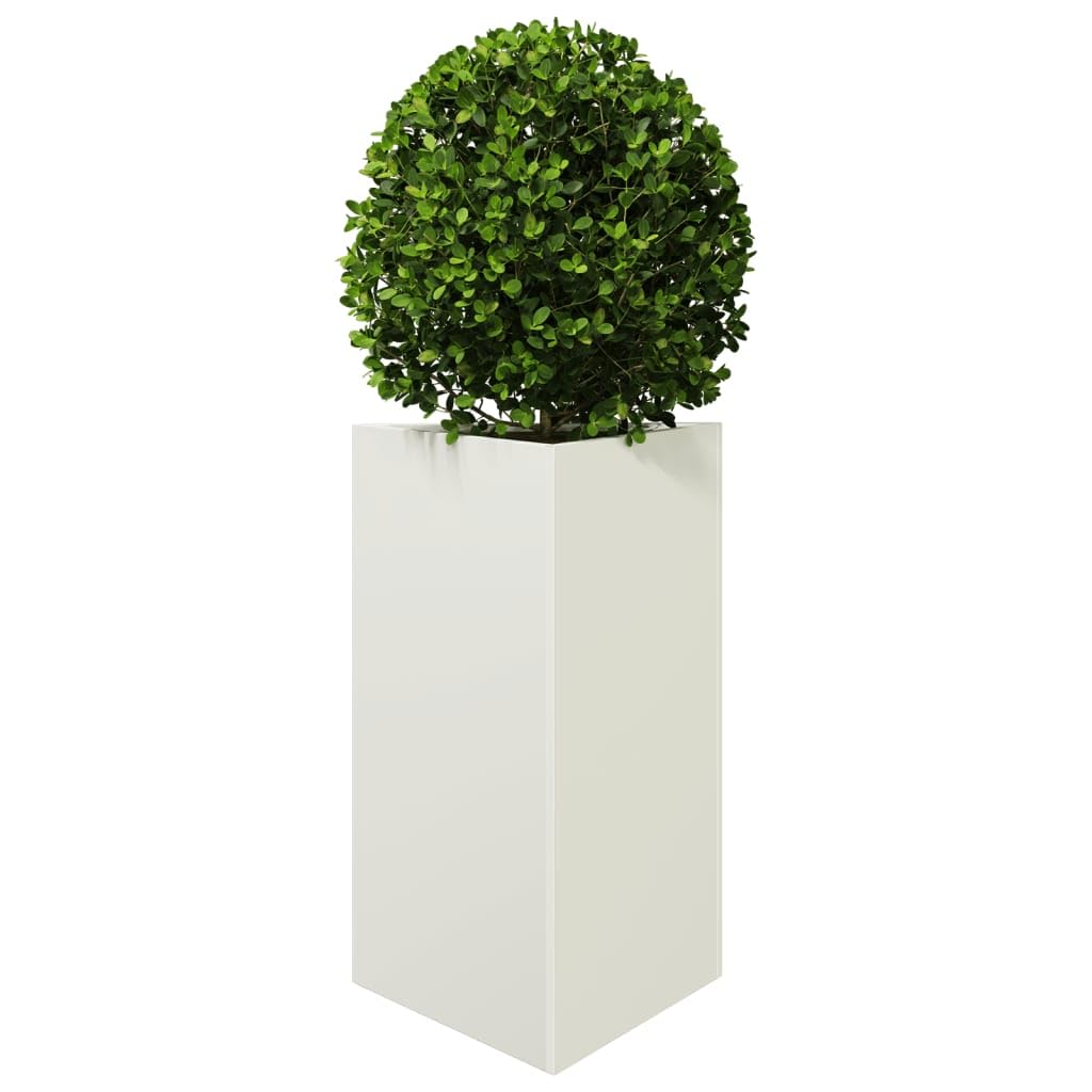 Générique Fioriera Triangolare Acciaio Bianco 2 Pezzi | Resistente alla ruggine, senza fori di drenaggio, protezione contro le erbacce, per balcone patio giardino