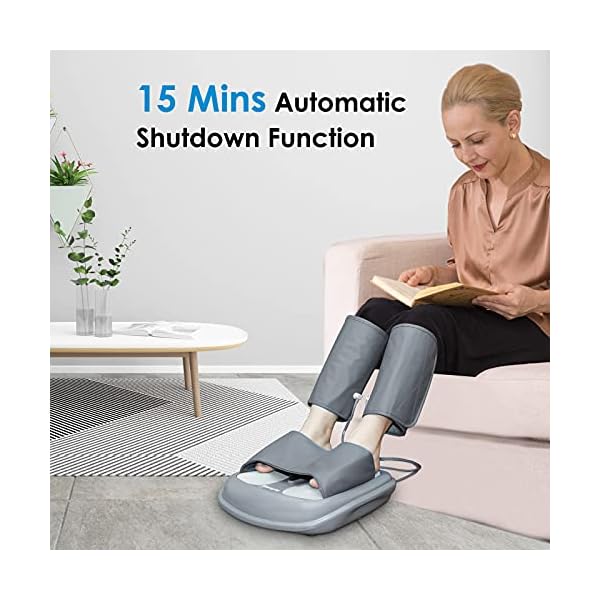 Fußmassagegerät Elektrisch，2 in 1 Beinmassagegerät mit Wärmefunktion zur Förderung der Durchblutung，6 Massage Modi und 3… – Bild 9