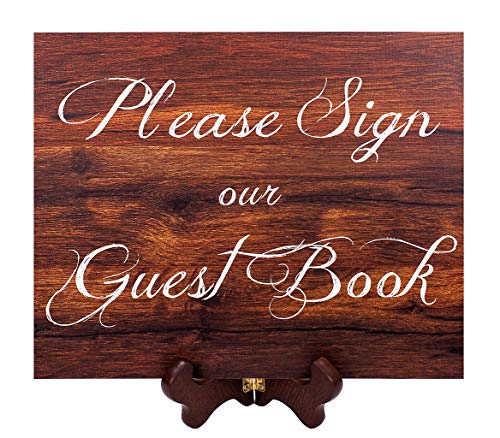 2 City Geese Wedding Signs | Rustic Wood Look Wedding Sign Set with Welcome to Our Wedding, Please Sign Our Guest Book, Cards and Gifts, and Please Take One Cardstock Signs