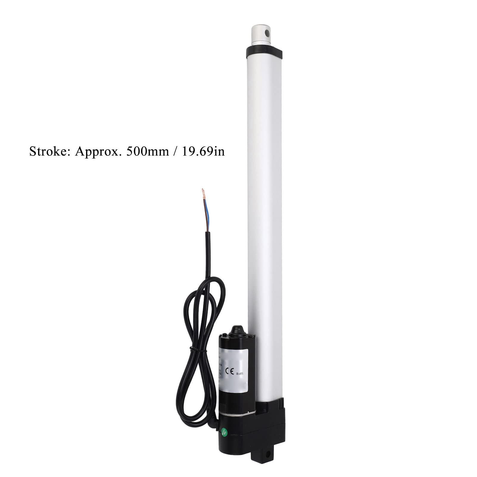 ANKROYU TC-03-D Linear Actuator, Aluminum Alloy 500mm Stroke 3000N Linear Actuator Accessory, High Speed Linear Actuator for Machine Equipment (24V)