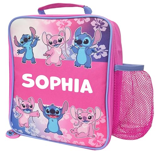 Disney Lilo & Stitch Kids Lunch Bag Personalised Lunch Box Girls School (Stitch Lunch Bag)