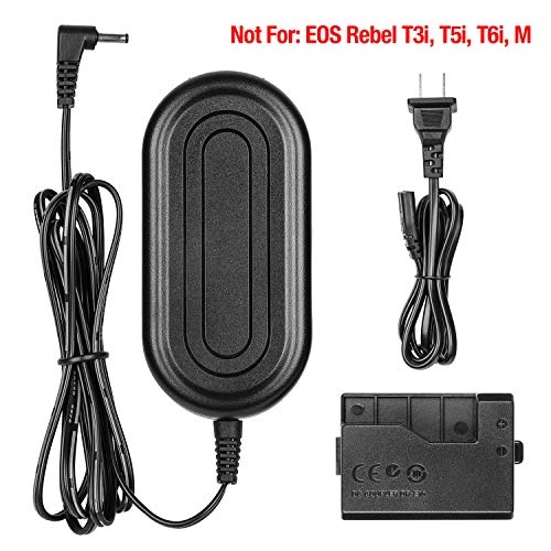 ACK-E10, FlyHi ACK-E10 AC Power Adapter DR-E10 DC Coupler Charger Kit (Replacement for LP-E10) for Canon EOS Rebel T3, T5, T6, T7, T100 Kiss X50, Kiss X70, EOS 1100D, 1200D, 1300D, 2000D, 4000D.