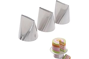 3 Pcs Cake Icer Tip Set Crumb Coat Piping Tips For Cake Decorating