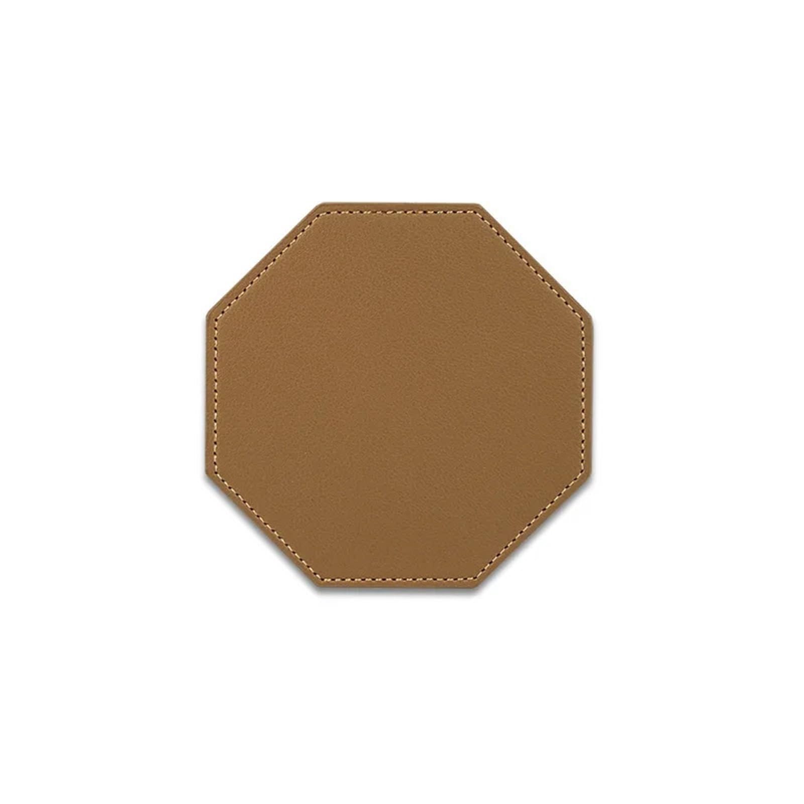 Insulated Coasters 12pcs Coaster Faux Leather Coasters for Home Decor Round Cup Pads Tea and Water Cups Coffee Mats Dish Drying Placemat for Home Decor Dining Table(Brown-C)