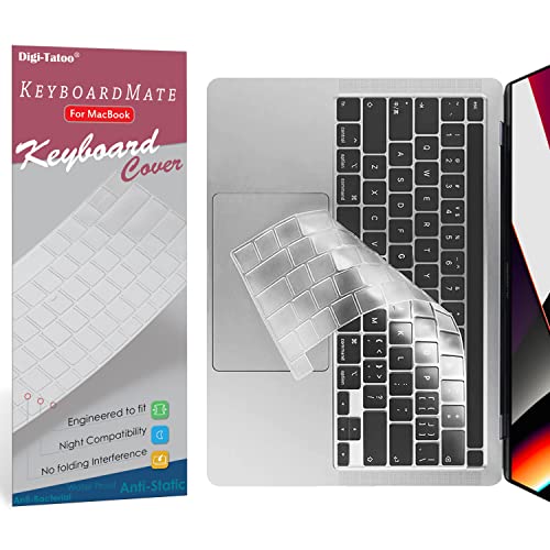 【US英語配列】 MacBook キーボードカバー Pro 13インチ(2022 M2チップ / 2020 M1チップ) / Pro 16インチ(2019) - 型番A2338/ A2289/ A2251/ A2141 高い透明感 TPU材?