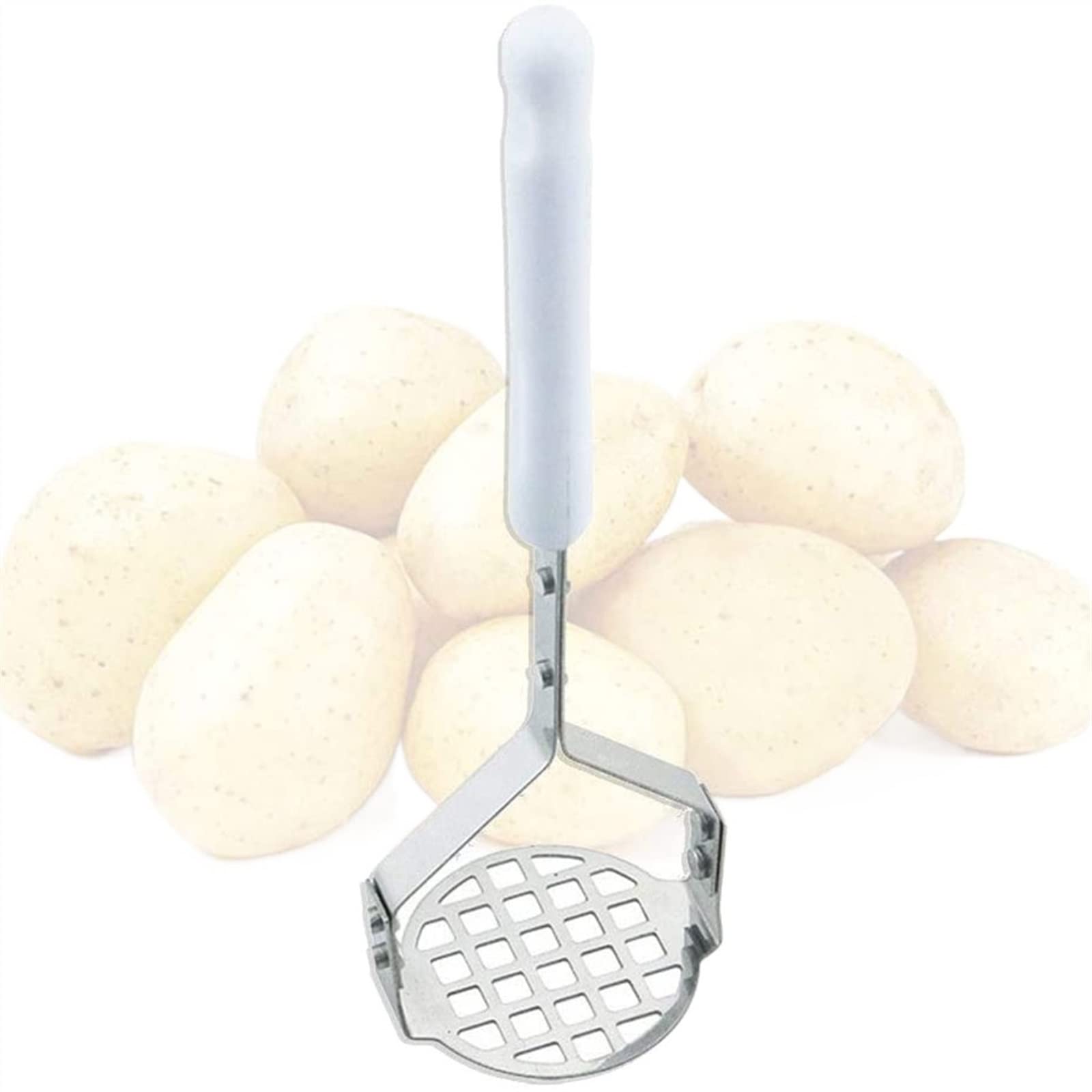 Presse-purée Manuel En Acier Inoxydable - Robuste, Trous Perforés Pour Texture Lisse - Pour Purées, Avocats, Viandes - Longueur 25,3 Cm - 11