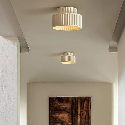 Miniatura 7 de Wabi-sabi - Lámpara de techo de resina estilo japonés, lámpara de techo de montaje empotrado cerca del techo, accesorios de iluminación para