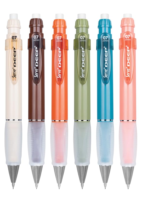 Serve Deep Mekanik Kurşun Kalem, Toprak Tonları, 0.7 mm, 6'lı Kutu