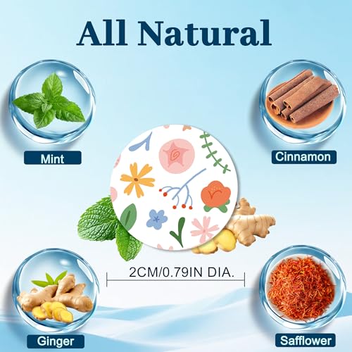 Image of 30ct Motion Sickness Patches Non Drowsy, Sea Sickness Patch for Cruise Travel Essentials, Waterproof Patches Behind Ear, Custom Floral Pattern, Long Last 72H