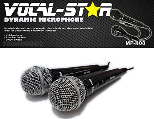 Vocal-Star-2x-Wired-Karaoke-Microphones-with-3m-Cable-Perfect-for-Singing-MP-408B