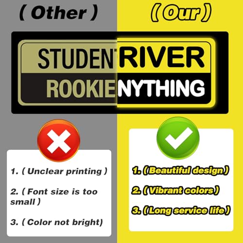 Image of 3Pcs Student Driver New Car Stickers, Magnetic Student Driver Signs for Car, Personalized Bright Colors Accessories, Clear Fonts Supplies Suitable for Beginners & Students