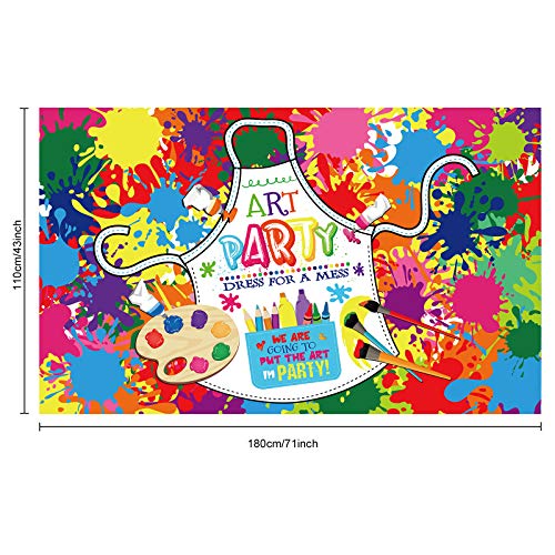 Chiazllta Art Paint Party Backdrop Decorations Artist Theme Birthday Banner Supplies For Art Painting Party Wall Photography Background thumb #1