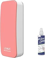 LOUKIN Pink Magnetic Dry Erase Eraser with 3.4oz Cleaner - Strong Magnet, Ergonomic Whiteboard Remover for Office, Home, Classroom