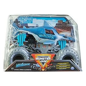 Monster Jam, Official Megalodon Monster Truck, Collector Die-Cast Vehicle, 1:24 Scale, Kids Toys for Boys Ages 3 and up