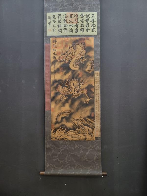 中国古美術・純手描き三尺観音像画芯・国画・ 呉道子印款・書道