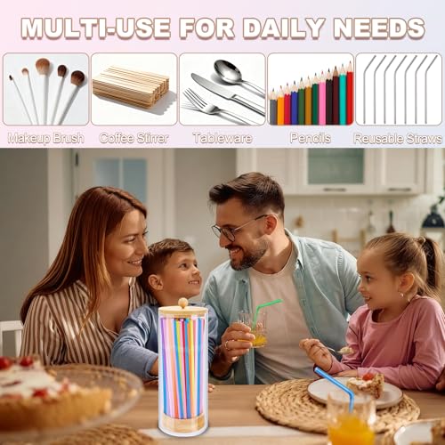 50% Off Acrylic Straw Dispenser with 100 Colorful Straws - Image 6
