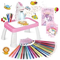 Drawing Projector for Kids, Art and Crafts, Drawing Board with Music, Color Pens, Pencils, Crayons, Scrapbook, Unicorn Sticker Book, Ideal Toy for 3+ Year Old Girls & Boys (Unicorn Kit)