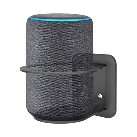 Wall Mount Shelf Hanger Holder Stand for Ech (2nd / 3rd Generation) Ech Plus (2nd Generation) and Google Home- A Space-Saving Solution - Black Cover