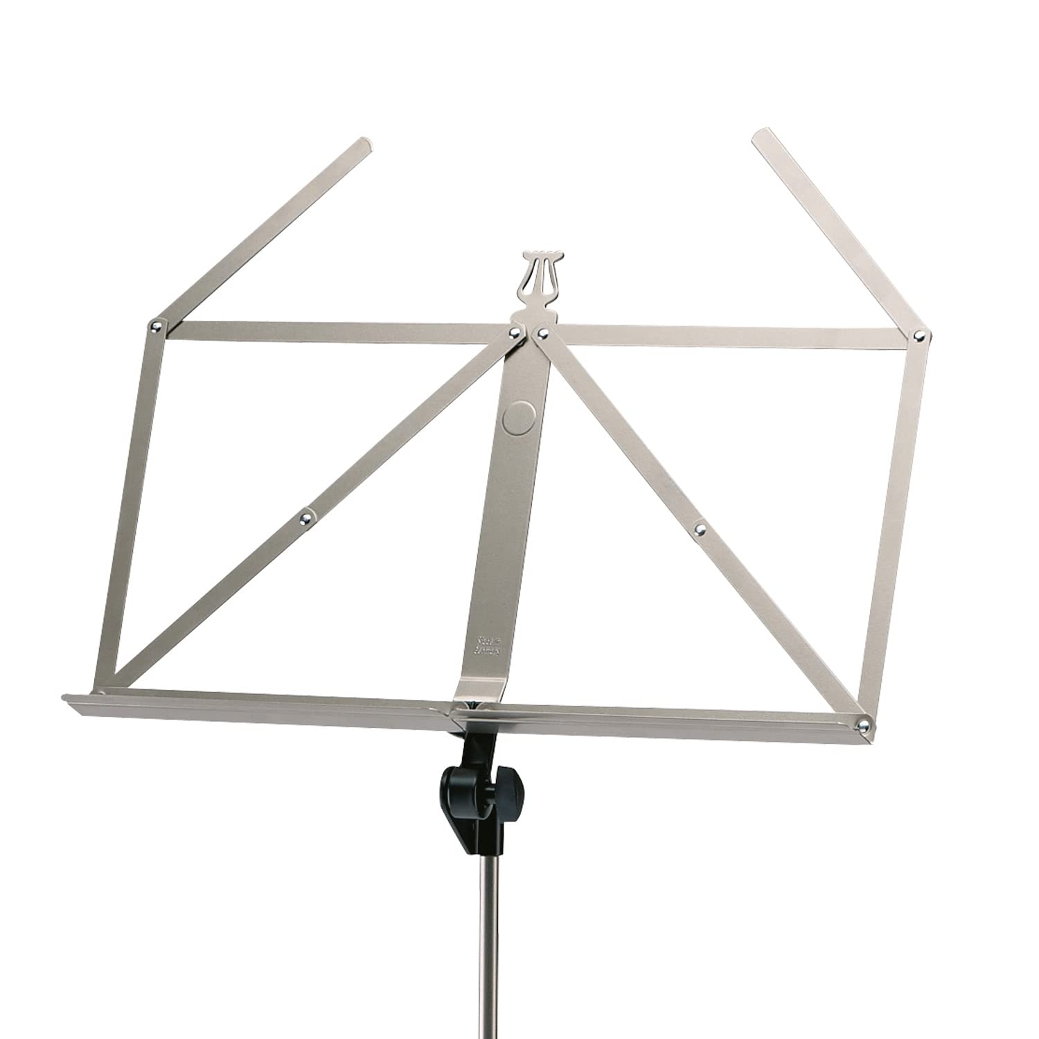 K&M 107 Leggio color nickel - Leggio per spartiti estensibile 67,5 - 147 cm - base e appoggio metallico pieghevole