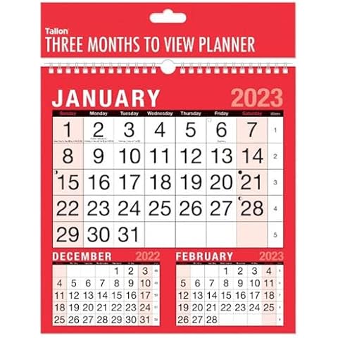 3 MONTHS TO VIEW 2023 CALENDAR - Three Months To View Easy View Daily Schedule Maker Ideal Routine Home Office Classroom Wall Hanging Cover