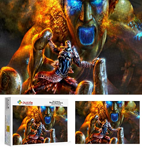 Puzzle God of War, Puzzle 1000 Piezas para Adultos, Rompecabezas para Adultos para Niños Adolescentes Juegos Educativos Juguetes Hogar Viajes Regalos 70X50cm Cover