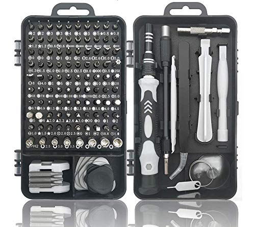 Pardarsey 115 en 1 Tournevis électronique de précision avec étui portable compatible avec ordinateur, téléphone portable, PC, iPhone, etc. Noir