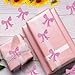500Pcs Pink Bow Stickers Roll 1.2in Large Glitter Vinyl Stickers for Kids Sparkly Pink Bow Label Tag Self-Adhesive Classroom Reward Waterproof Decals for Bottle Birthday Party Envelopes Decorations
