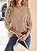 Dokotoo Long Sleeve Shirts for Women Crew Neck Striped Knit Top Comfy Colorblock Basic Tops Business Casual Shirt Women Trendy Fall Clothes for Women2025 Khaki Stripe Medium