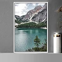 Framed Canvas Mountain Lake View Global Landscape Mountain Multicolor Photography Relax/Calm - 16x24 inches