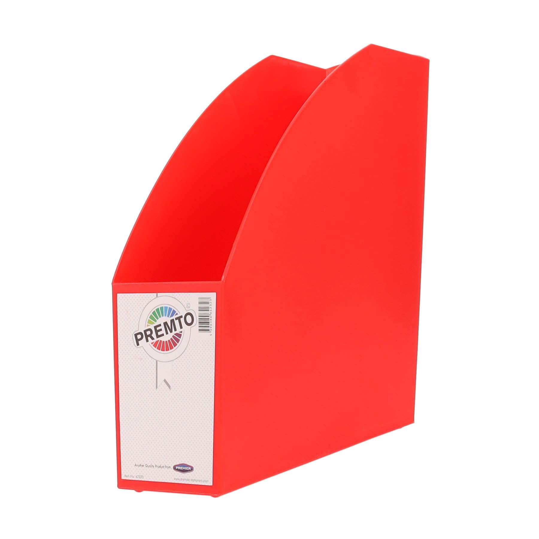 genXon Desktop Magazine Organiser Holders Office School File Plastic Shelf Desk Rack (Red)