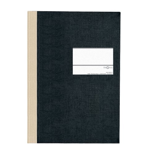 Pagna 14212-04 Geschäftsbuch PNA CLASSICA A4 Papiereinband mit Leinenstruktur, Geweberücken 96 Blatt, kariert, Farbe: schwarz