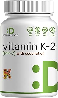 DEAL SUPPLEMENT Vitamin K2 MK-7 200mcg Per Serving, 240 Coconut Oil Softgels | Easily Absorbed Menaquinone-7 Form | Bone, Joint, & Immune Support – Non-GMO
