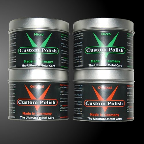 bajo pulir Set 4 x 400g aluminio cromado abrillantador abrillantador Pasta de pulido acero inoxidable abrillantador