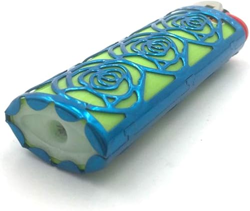 Miniatura 18 de Funda de metal para encendedor BIC J6 (diseño hueco para encendedor BIC de tamaño completo (floral negro hueco) Floral Hollow-negro,Floral