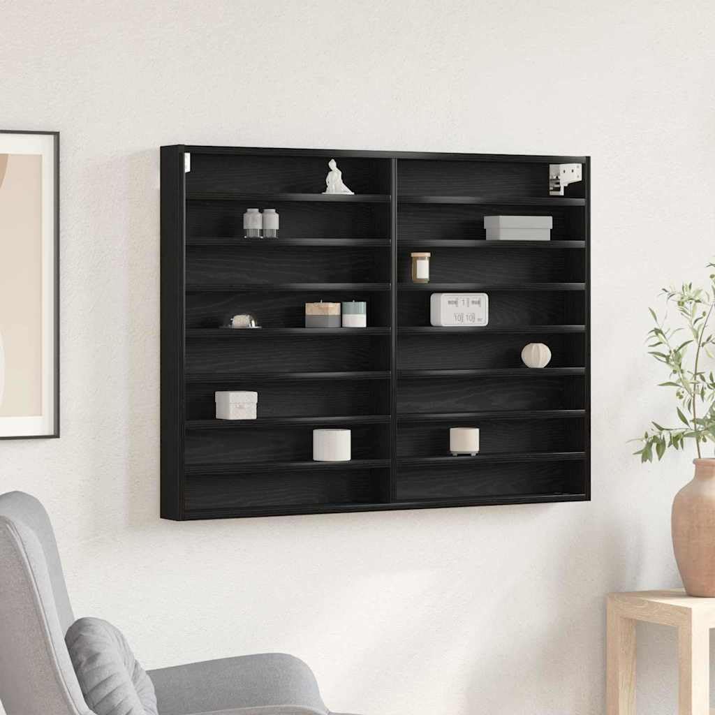 Étagère flottante salon chambre bureau vitrine murale noire