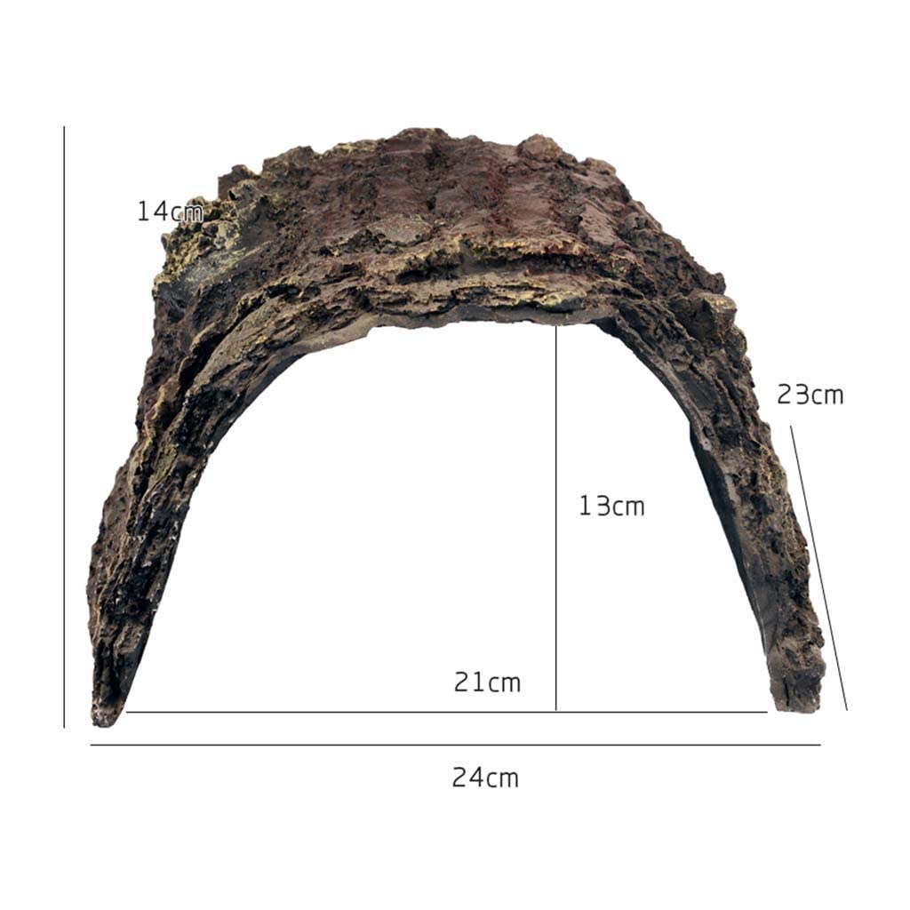 Escondite de reptiles de roca, caja de cueva de reptiles, decoración de esquina de hábitat, escondites de anfibios, tortugas lagartos, accesorios para cajas de reptiles, adornos (24*23*14 cm)
