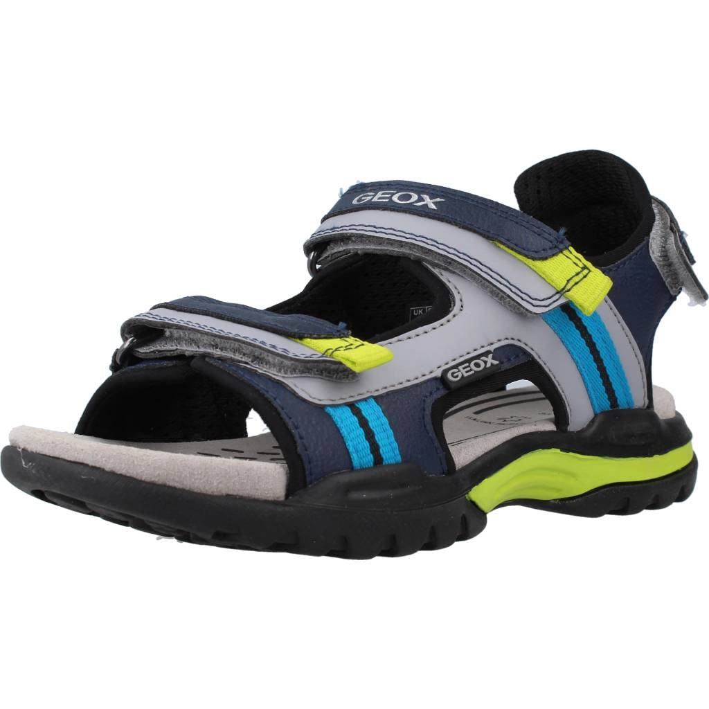 Geox J Borealis Boy Sandal, Navy Grey, 7.5 UK Child
