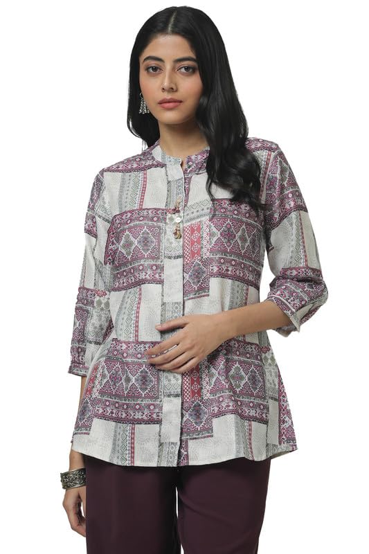 soch Womens Multicolour Linen Ethnic Motifs Tunic with Beads-picture-13