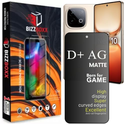 Image of Compatible with iQOO Neo 10 D+ AG Matte Tempered Glass Screen Guard Protector Anti Fingerprint Gaming Special With Camera Cut (For iQOO Neo 10-6.78 Inch)- Pack of 1