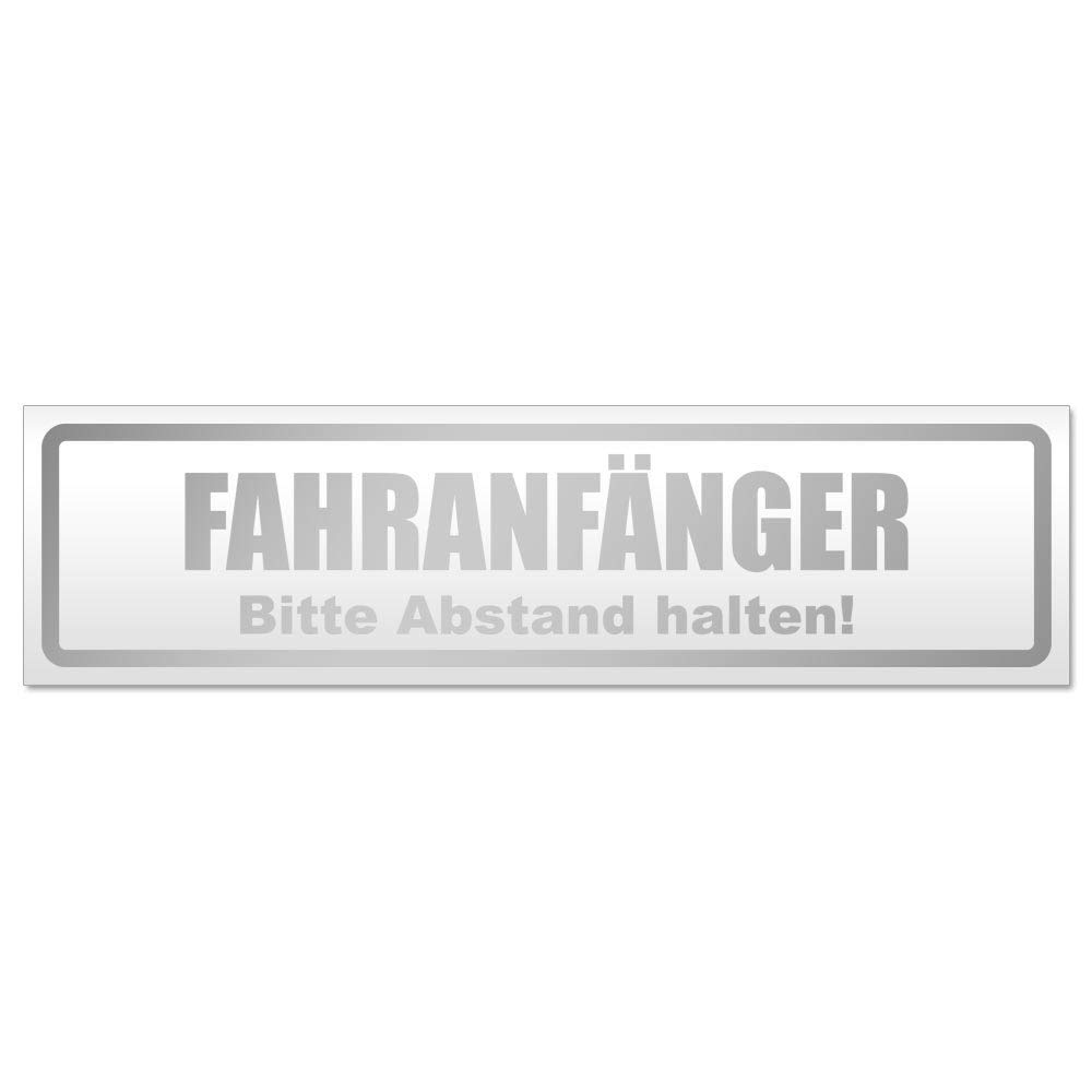 Kiwistar Magnetschild „Achtung Fahranfänger“ – Magnetisch, 20 Cm, Silber – Für Auto & Tür