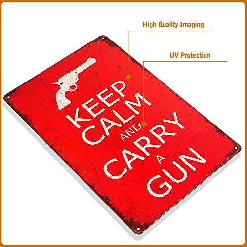 Dingleiever-Keep Calm And Carry A Gun Vintage Metal Sign Home Decor Tin Art Decor Drip Tray House Wall Art #TOP1