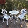 Cg 3 piece bistro setoutdoor patio setanti rust cast aluminum bistro table set for park yard front porch furniturewhite  urban country home decor