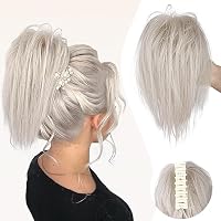 Pferdeschwanz Mit Pony – Clip-in Dutt Haarverlängerung Für Frauen, Kurz & Gelockt, Farbe T30