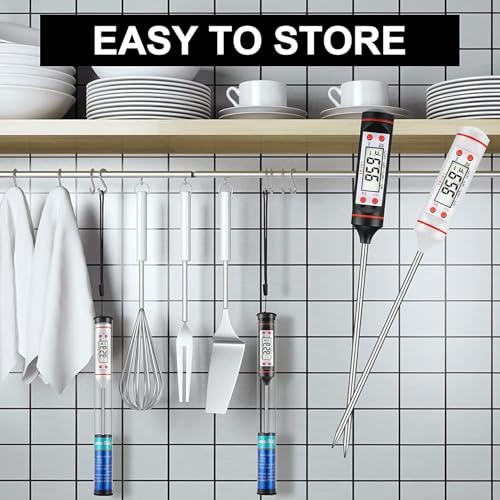 Image of Digital LCD Cooking Food Meat, Milk, Probe Kitchen Bbq Thermometer Temperature Test Pen, Black /White
