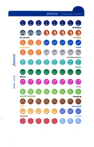 Filofax 210137 Mini/Pocket Organiser Stickers, kleurrijk